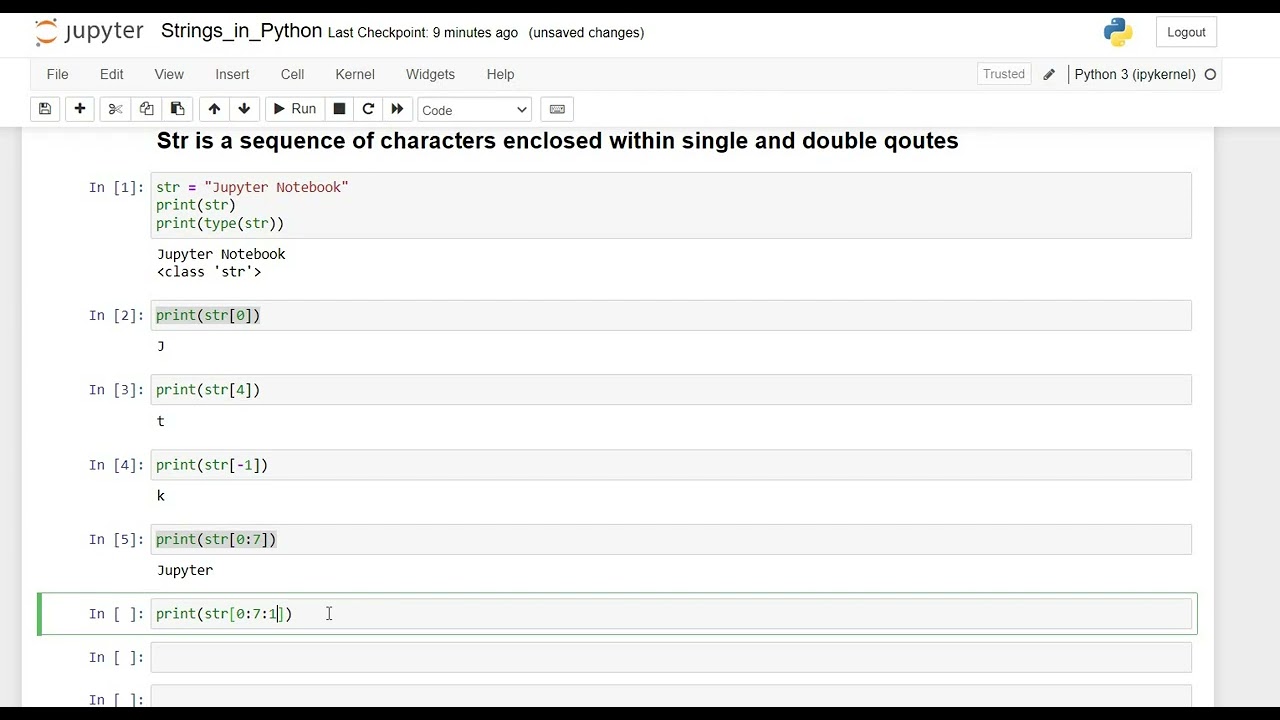 Python String Basics in Jupyter Notebook