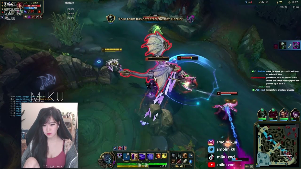 MIKU PLAYS ZED VS VEX - CHALLENGER PATCH 11.24