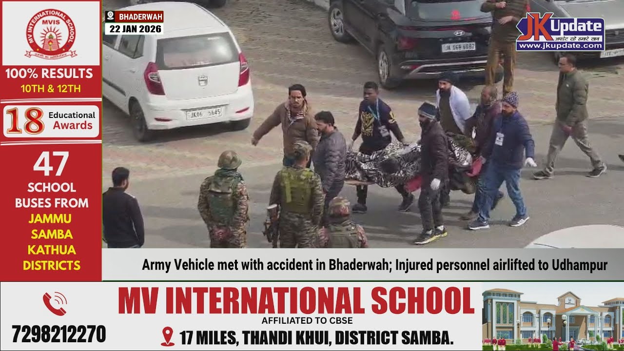 Army Vehicle met with accident in Bhaderwah; Injured personnel airlifted to Udhampur