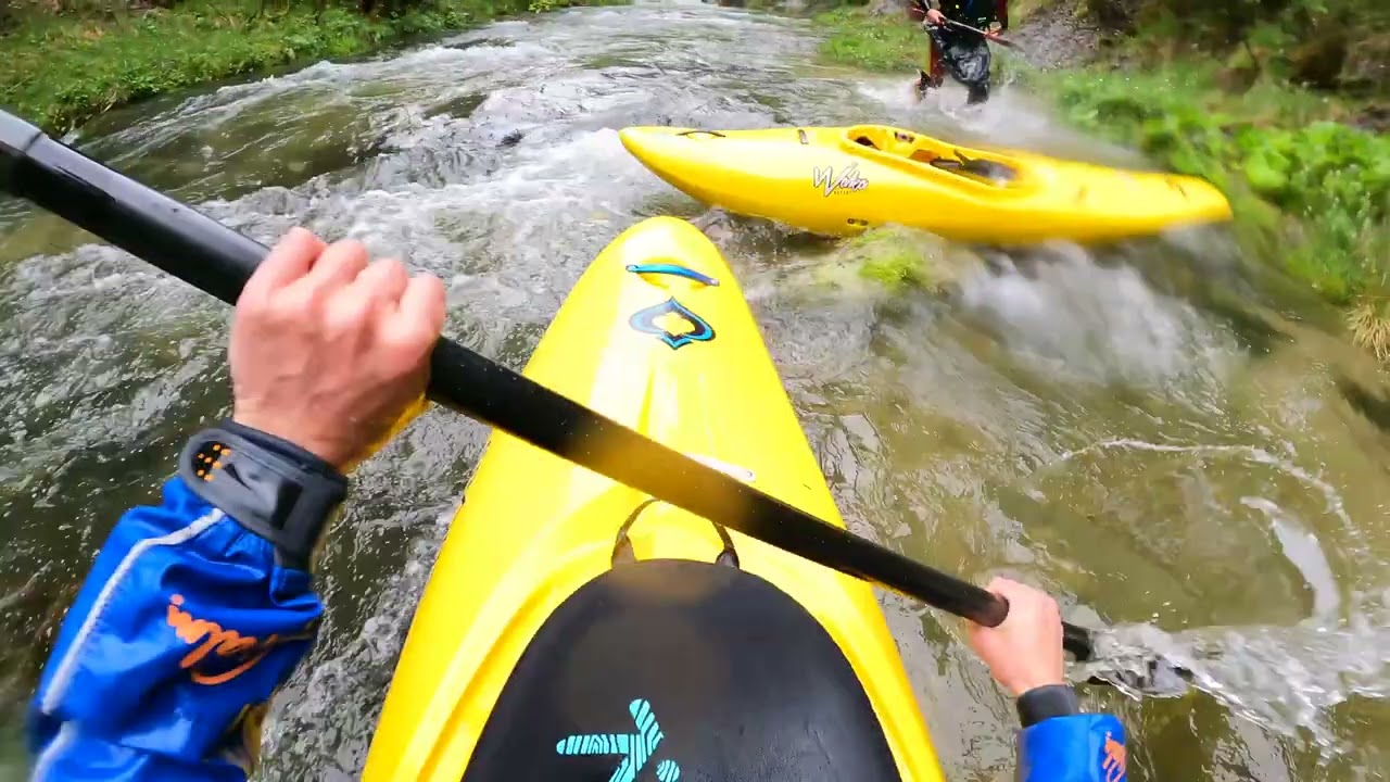 First strokes in the New Spade Full House! Kaykaking Weißbachschlucht!