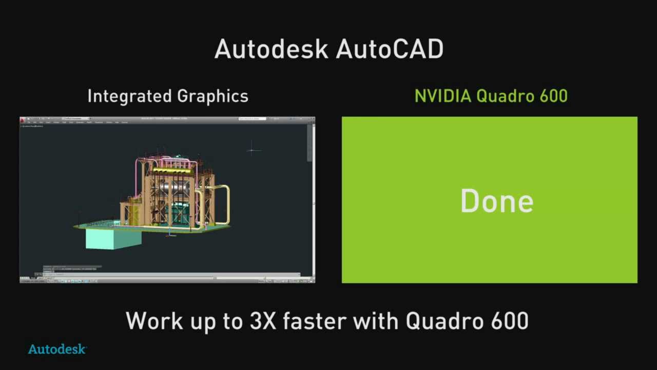NVIDIA Autodesk AutoCAD side by side comparison