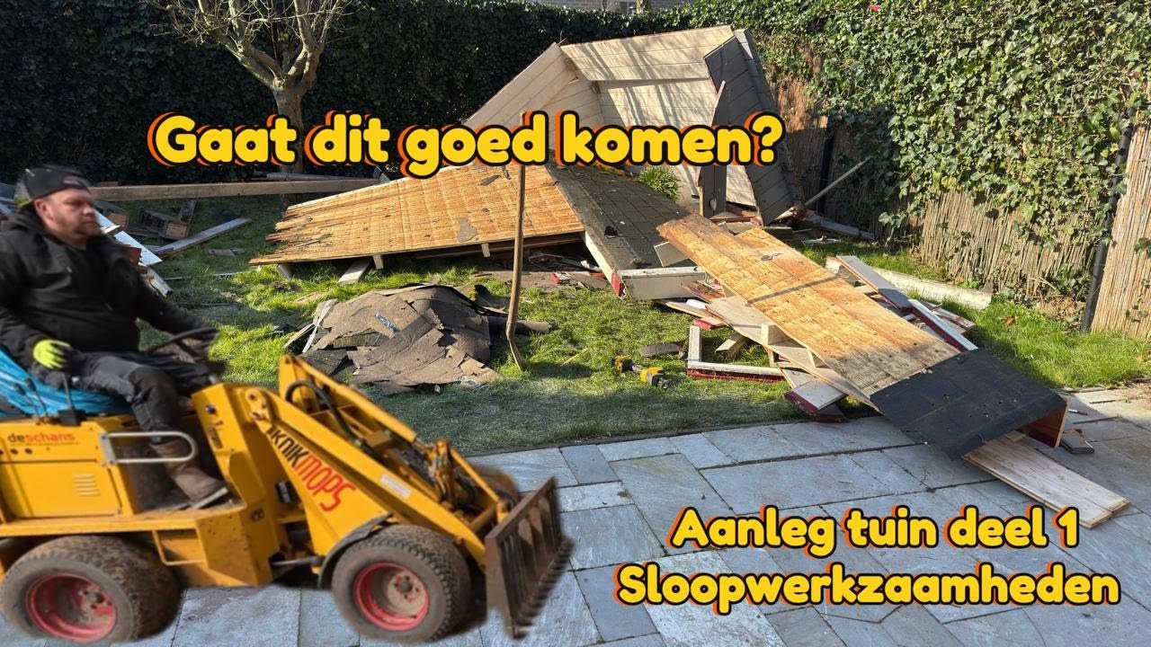 Tuinhuis + overkapping slopen & bouwen part 1 | Hovenier - Almere