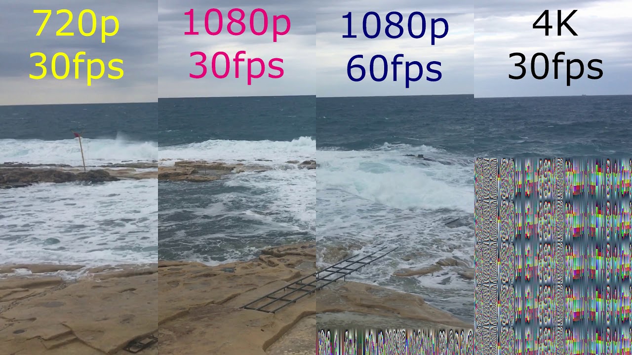 iPhone 6s Plus - 720p at 30fps vs 1080p at 30fps vs 1080p at 60fps vs 4K at 30 fps