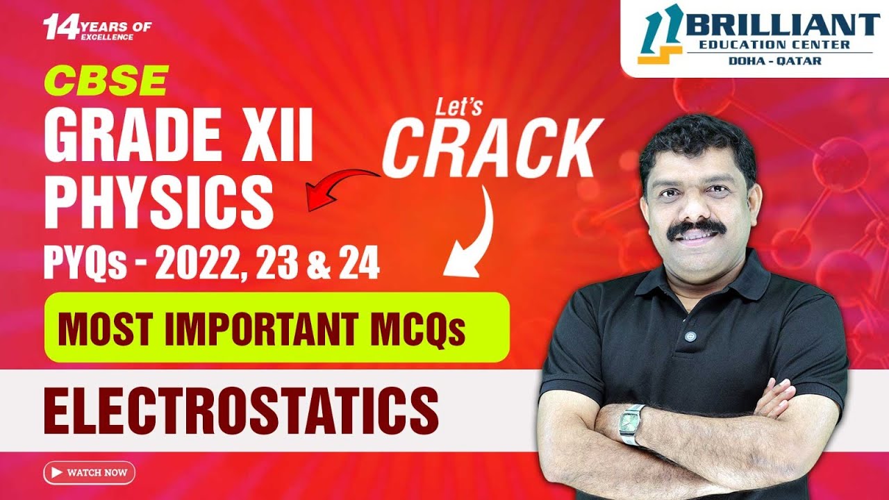 CBSE 12 Board Exam 2025 | Physics | Electrostatics | Important MCQs from 2022, 2023 & 2024 PYQ's