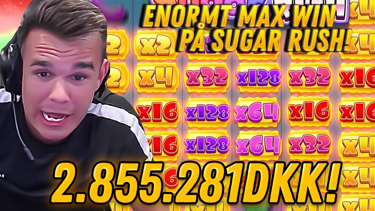 Enormt Max Win På Sugar Rush! | Danske Gambling Highlights #5