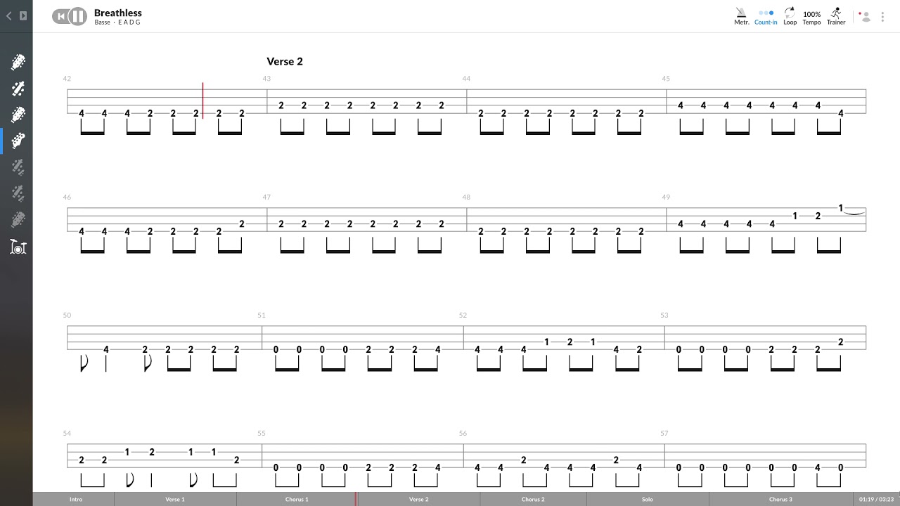 The Corrs - Breathless (BASS TAB PLAY ALONG)