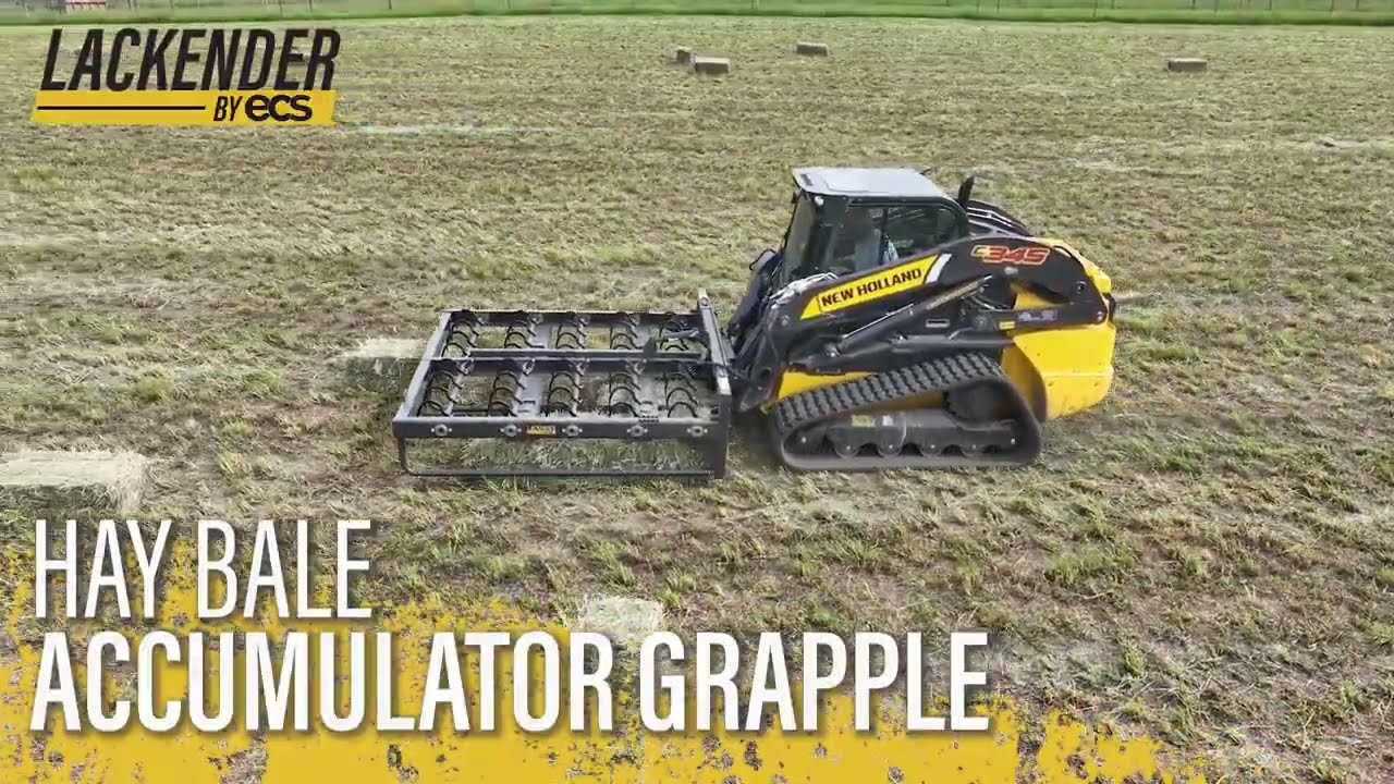 Lackender by ECS Hay Bale Accumulator Grapple Skid Steer Attachment