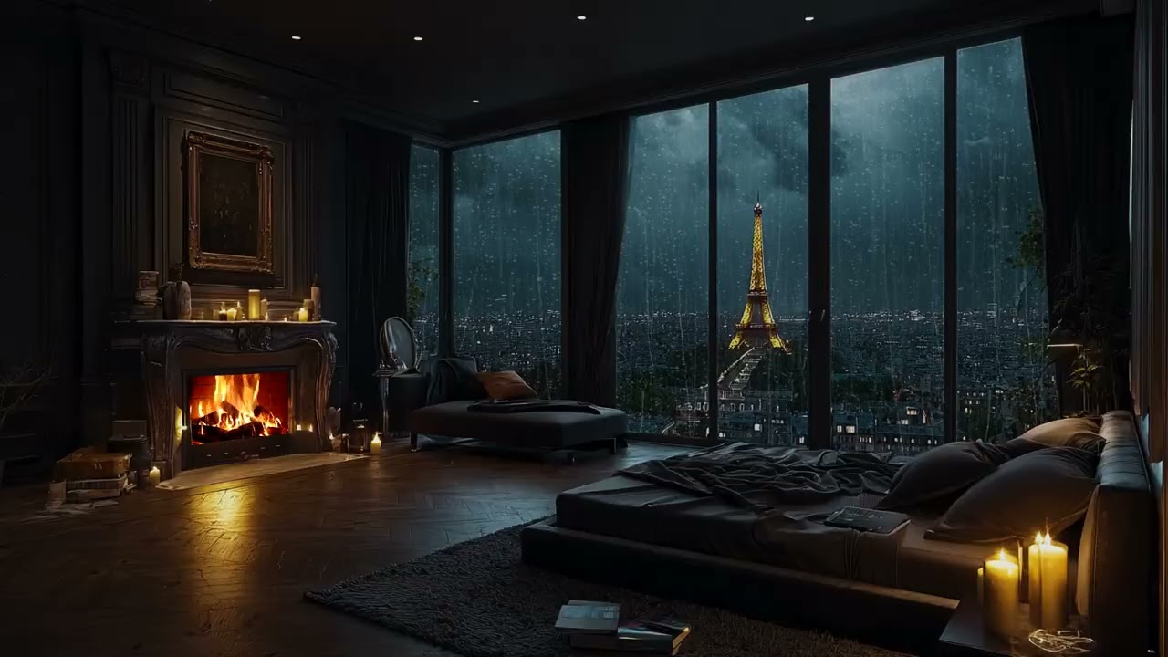 Cozy Manhattan Rain at Night | Window City Glow & Bedroom Ambience for Sleep