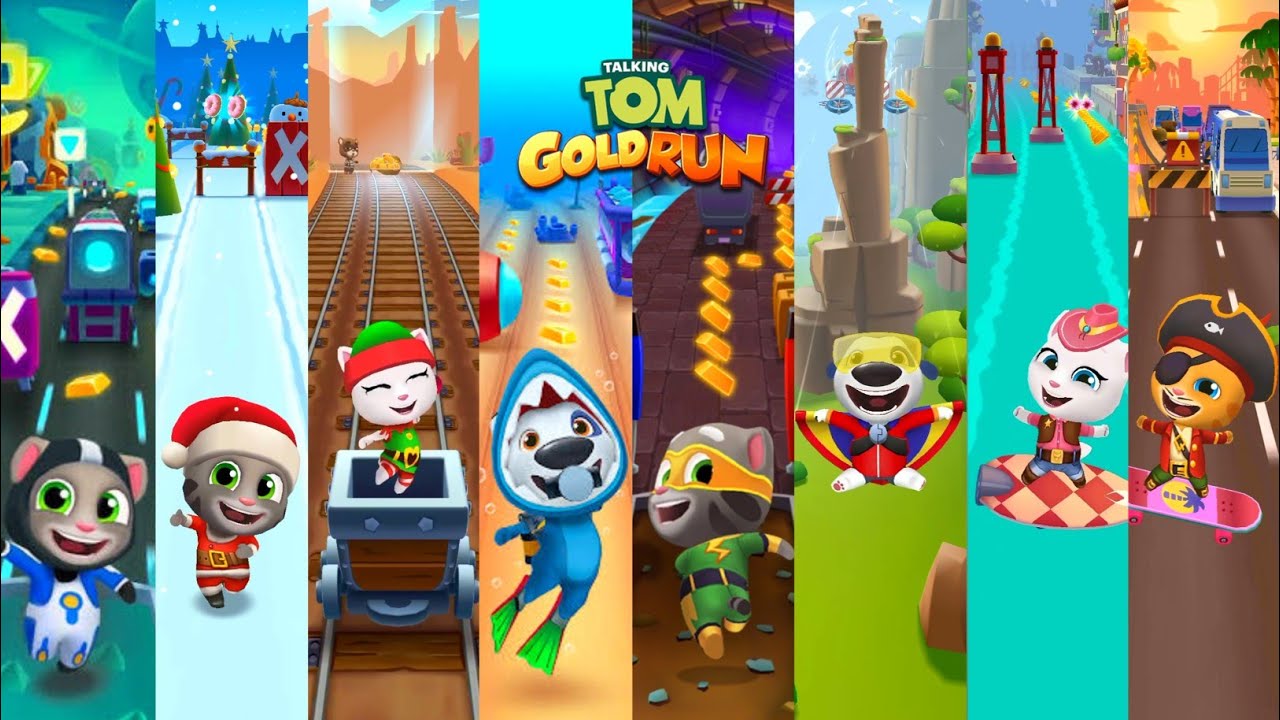 All Side Worlds 2022 in 14 Minutes! Talking Tom Gold Run Gameplay | Talking Tom Game