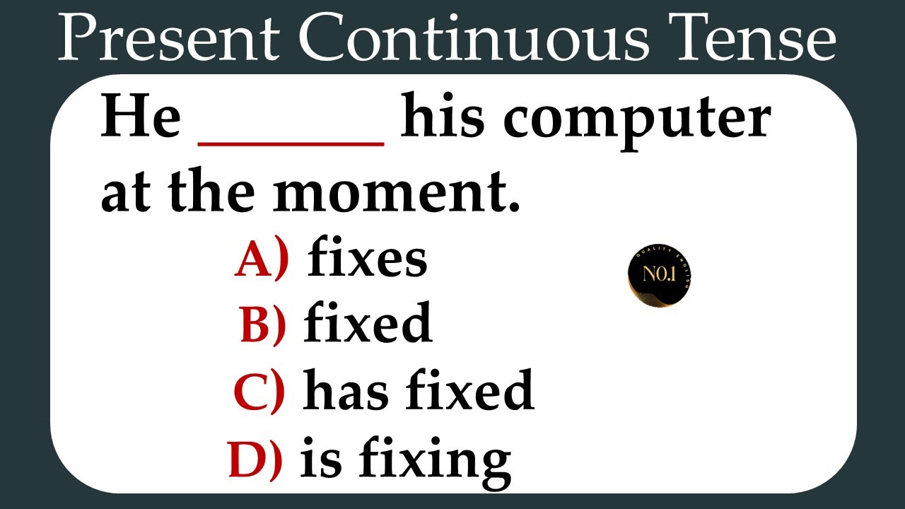 Present Continuous Tense Quiz 🔥| English Grammar Quiz | Can you score 20 / 20 | No.1 Quality English