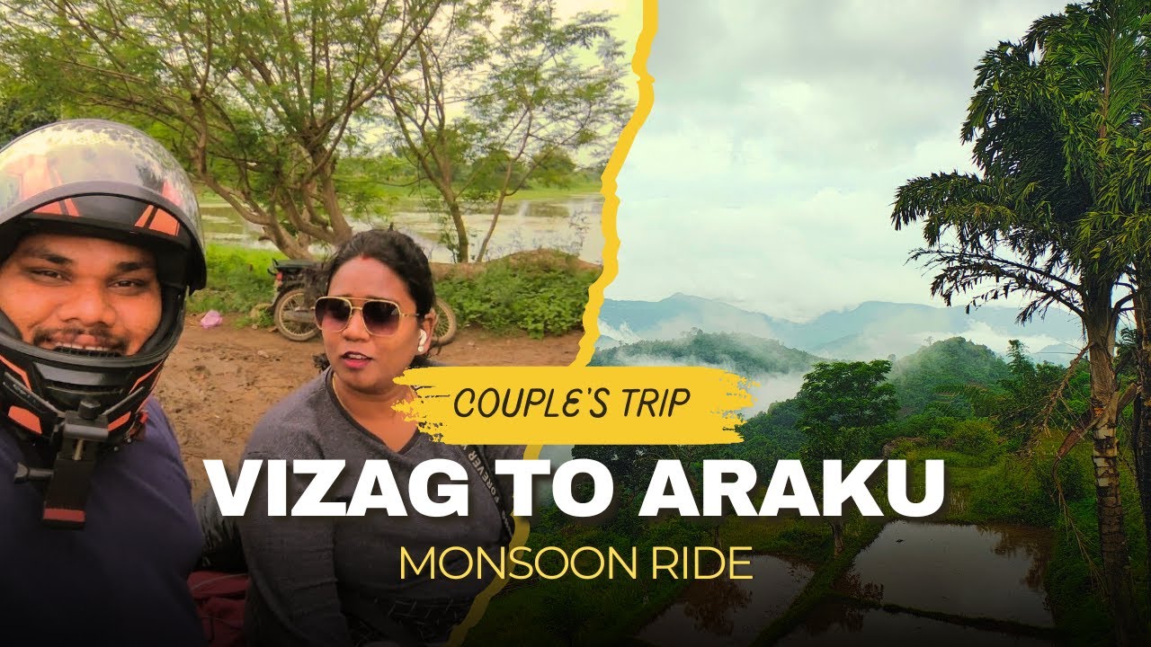 Vizag to Araku Bike Ride in Heavy Rain 🌧️ | Couple Vlog | Night Stay & Dinner at Araku Hotel | 2025
