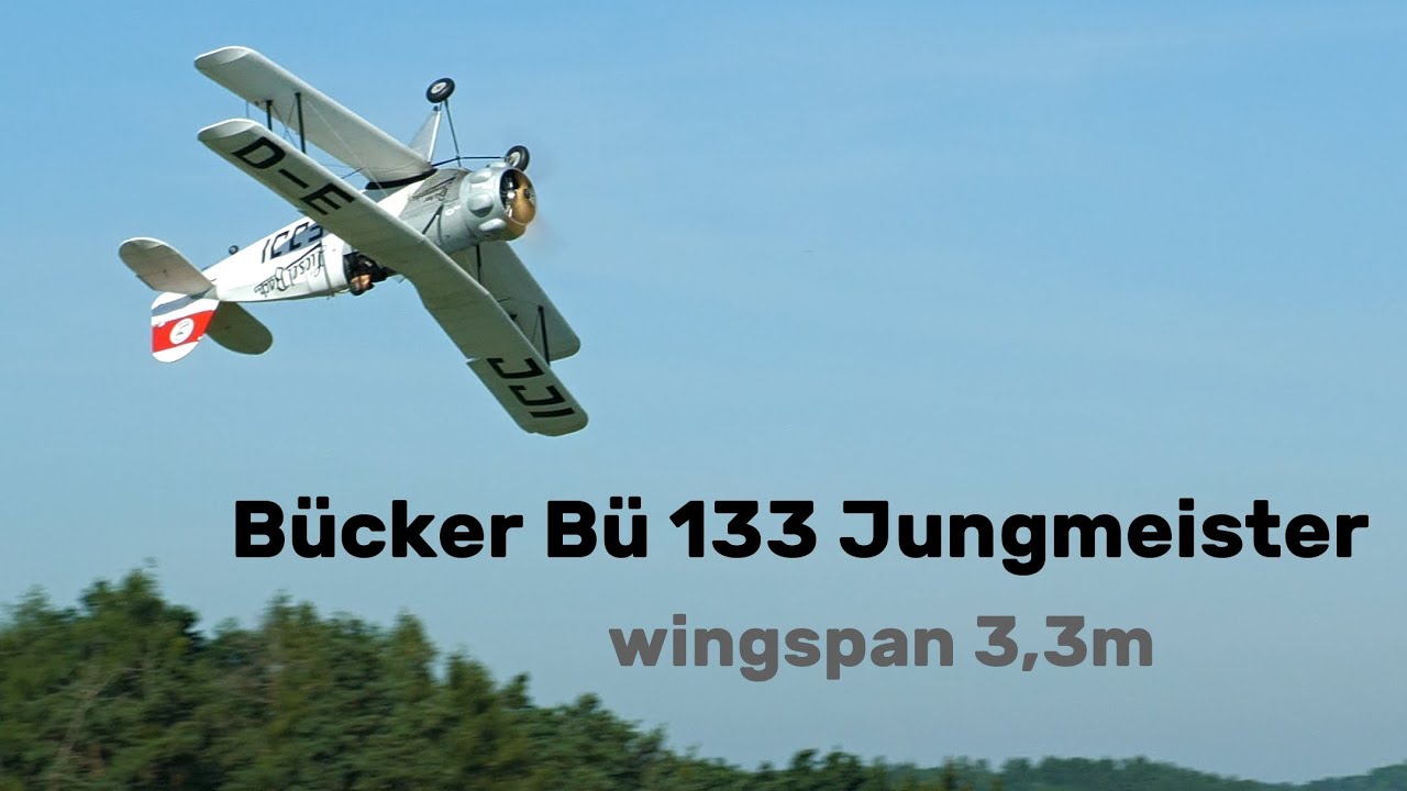 Bücker Bü 133 Jungmeister | 3,3m scale RC biplane | 4K | Nesvacily 2023