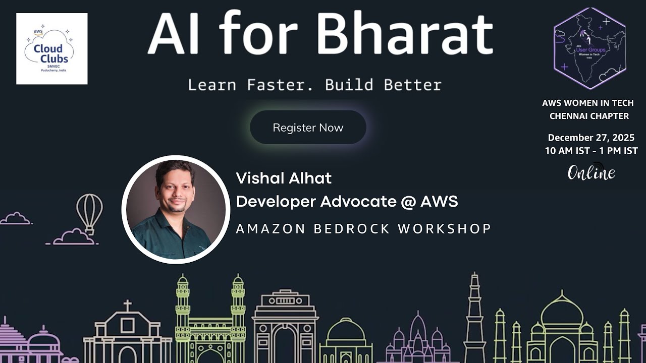 AI for Bharat | Hands-on GenAI Workshop on AWS (Amazon Bedrock, Amazon Q) AWS Women in Tech Chennai