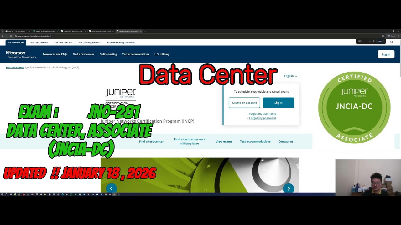 JNCIA DATA CENTER 100% PASSED WITH VOUCHER EXAM JN0-281 ASSOCIATE UPDATED IN JANUARY 18, 2026