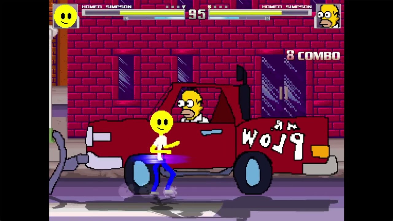 MUGEN Fight | Homer Simpson (Stickman) VS Homer Simpson (Fiction Fight)