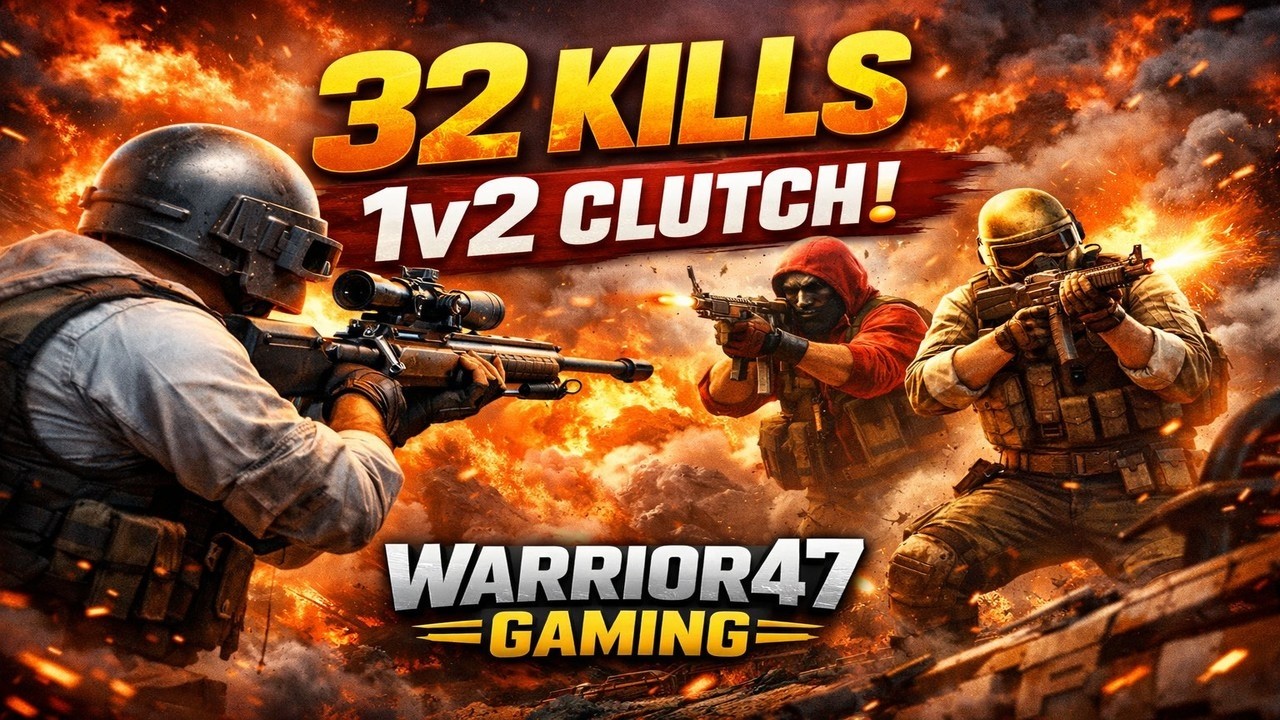 32 Kills 1v2 Clutch with M24 room | I Broke The Record? 32 Kills 1v2 room | 1v2 | Warrior47 Gaming