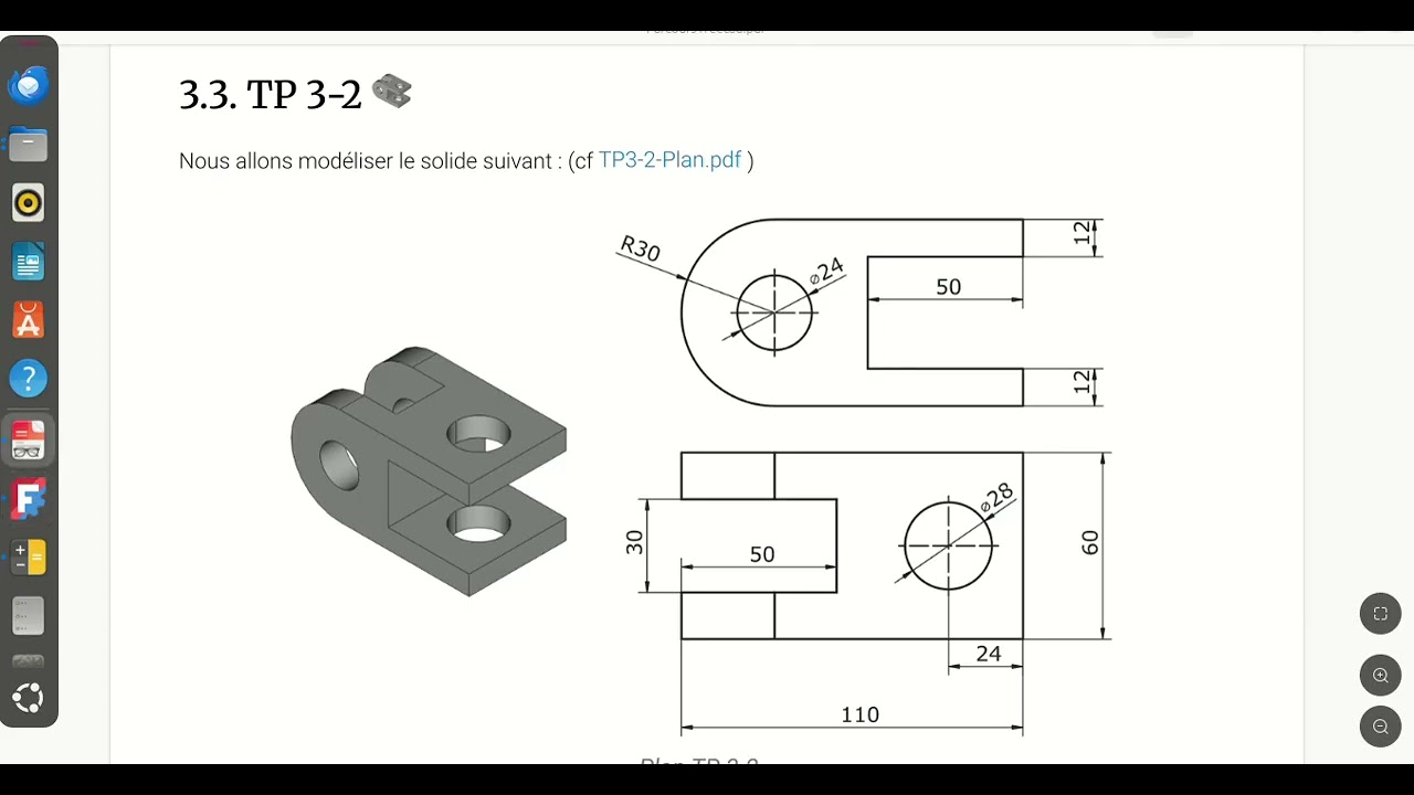 TP FreeCAD – Modélisation complète d’une pièce mécanique (Débutant à Intermédiaire) - 1
