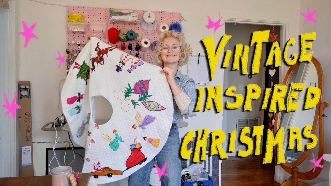 Я сшила юбку для рождественской елки! 🎄 Простой мастер-класс по шитью 🪡⚡️
