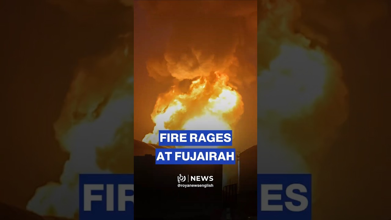 Fire sparked by falling drone debris sill rages near UAE fuel depots
