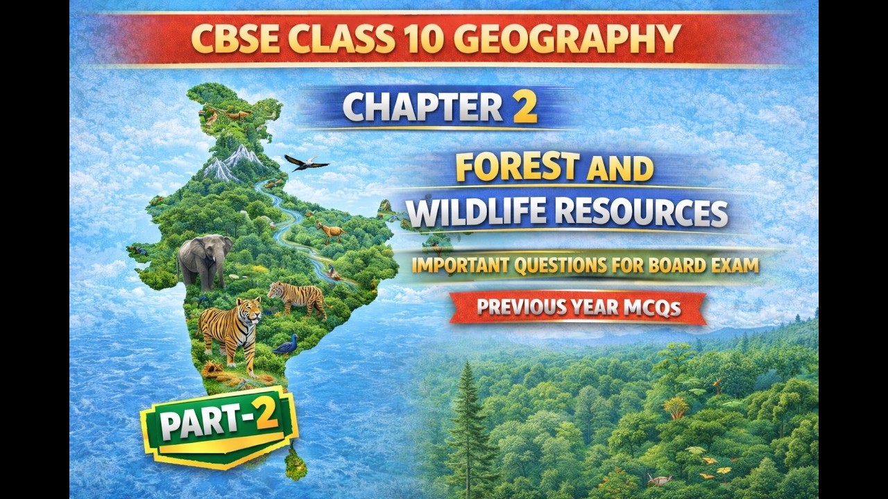 CBSE Class 10 Geography Chapter 2 | Forest and Wildlife Resources | 15 PYQ MCQ | Part 2