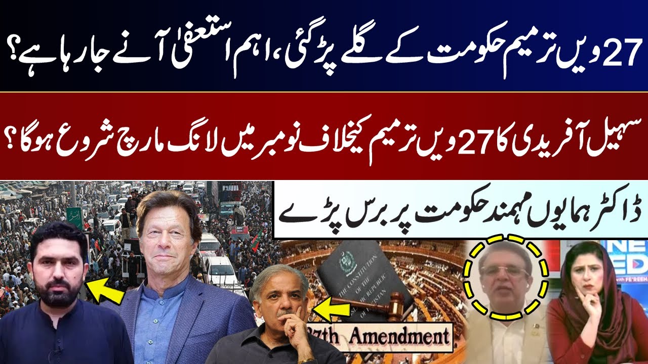 27th Amendment Backfires on Govt! Major Resignation? Sohail Afridi Announces Long March in November!
