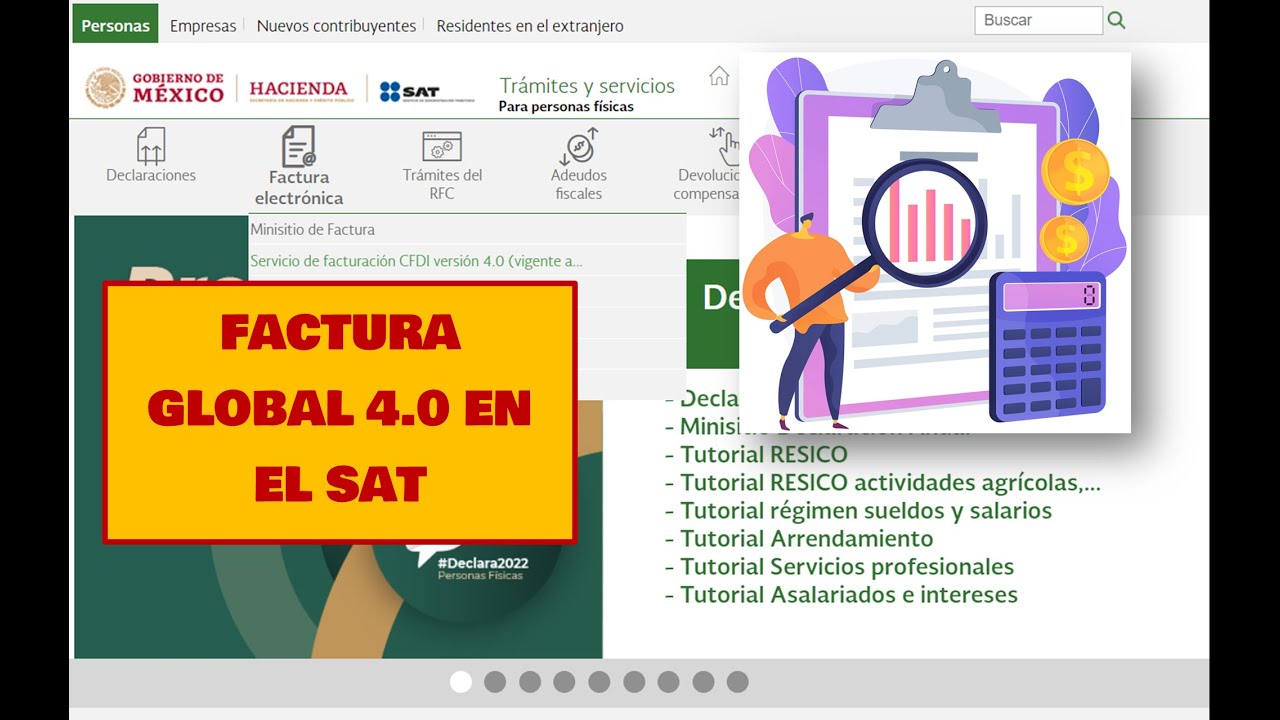 ¿CÓMO HAGO LA FACTURA GLOBAL DE PÚBLICO EN GENERAL EN LA PÁGINA DEL SAT VERSIÓN 4.0?