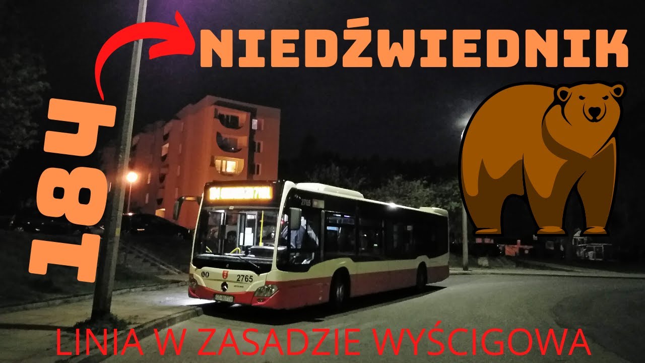 Trasa trochę wyścigowa. ZTM Gdańsk, linia: 184, kierunek: Niedźwiednik