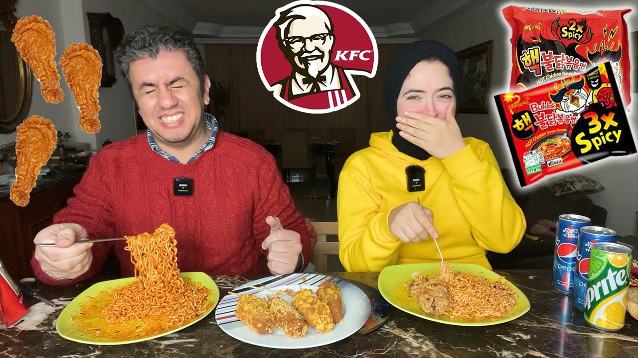 تحدي الي تاكله بالحظ 😉 الاندومي الكوري الحار جدا🌶 النتيجة انتو الي هتقولوها