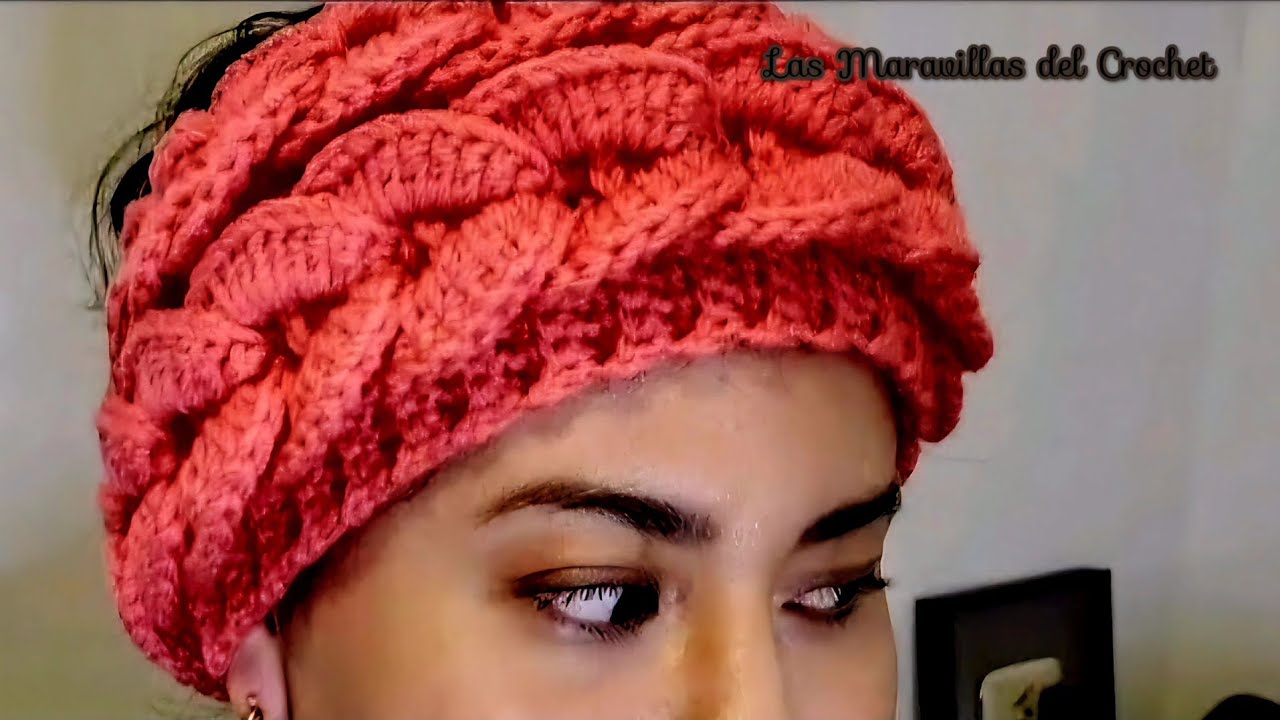 DIADEMA de CROCHET🎁🛍💰 (gorro coletero)para MUJER paso a paso  #LasMaravillasdelCrochet