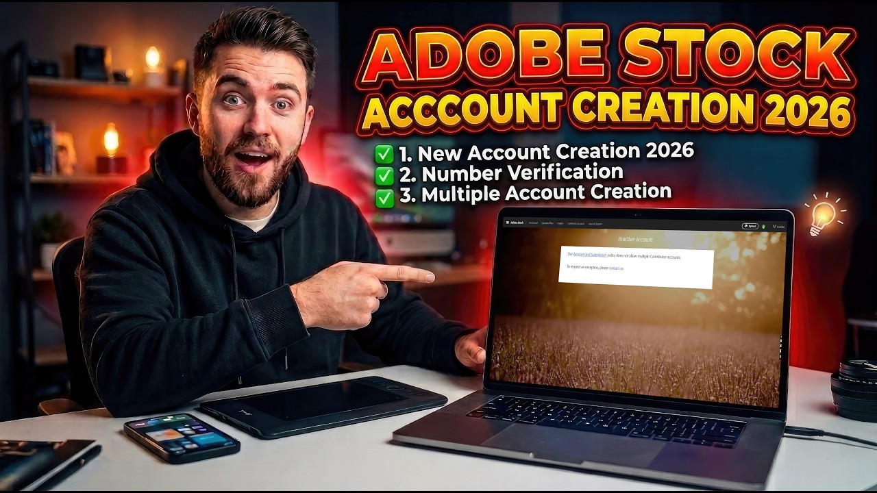 Adobe Stock Account Creation 2026  Fix Inactive Account & Number Verification (100% Working)