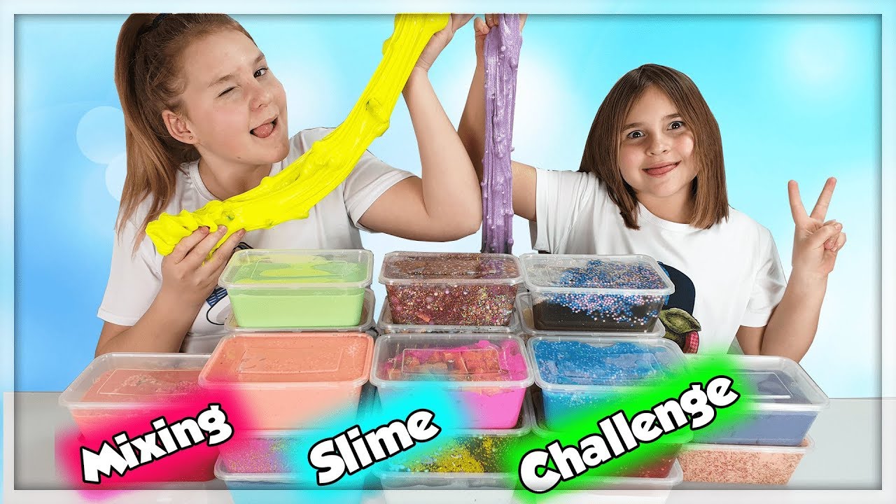 MIXING SLIME CHALLENGE ! SMOOTHIE SLIME CHALLENGE! NOTRE COLLECTION DE SLIME ! #2