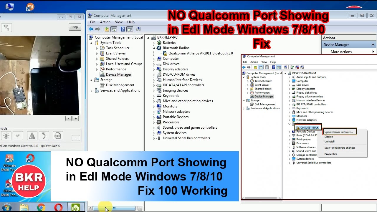 Qualcomm Port 9008 Not Showing in Windows 7/8/10 Fix   (2020)