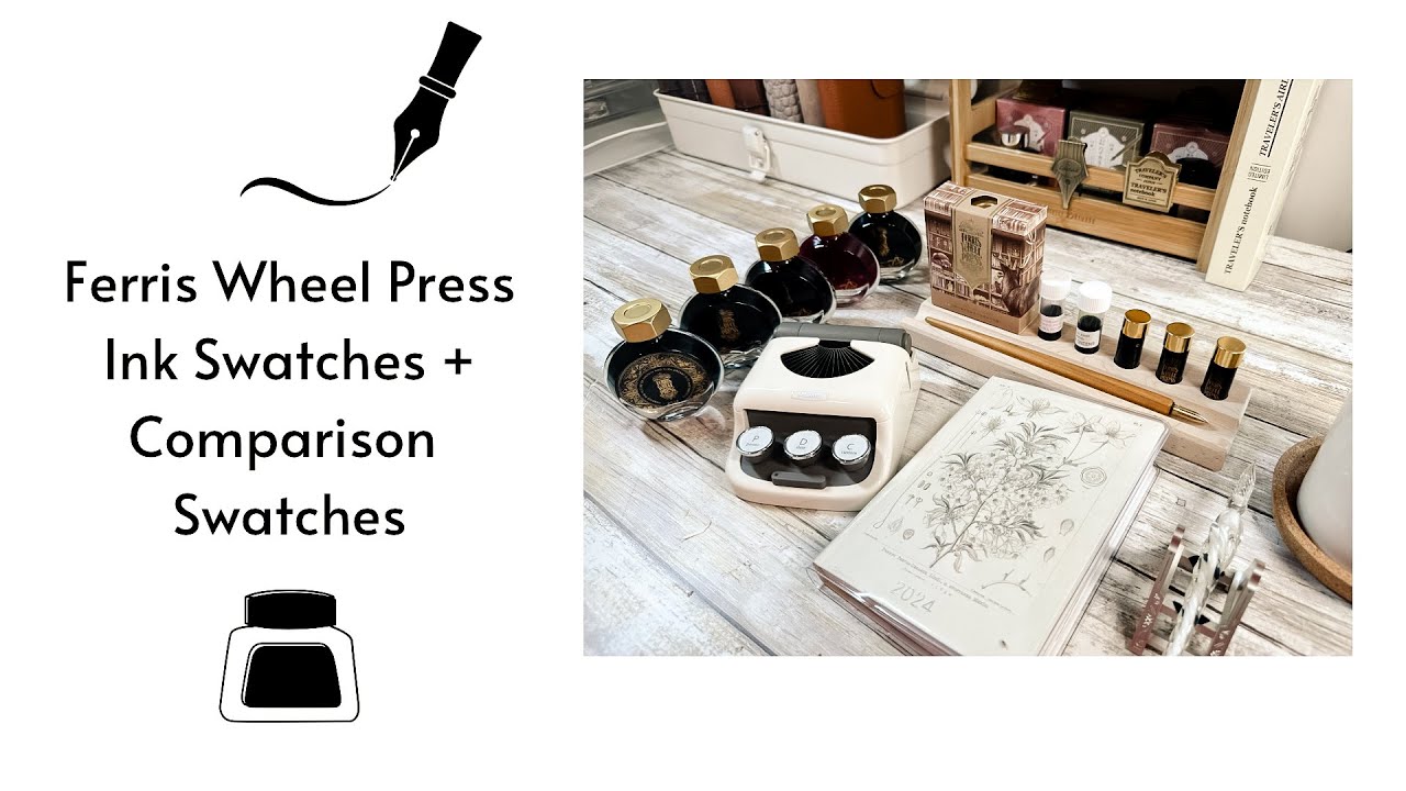 Ferris Wheel Press Ink Swatches: Sad Charade, Dancing Thyme, Buttered Popcorn + Ink Comparisons