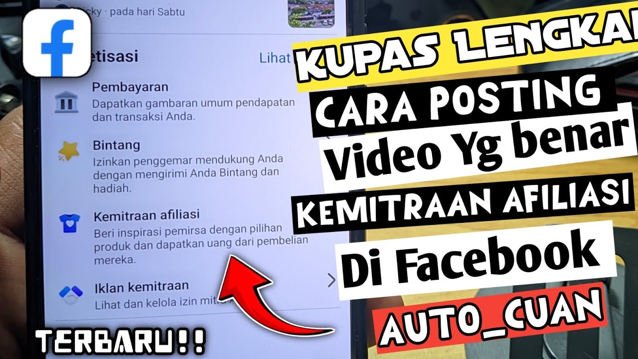 cara posting video di fitur kemitraan afiliasi Facebook Pro menghasilkan Uang