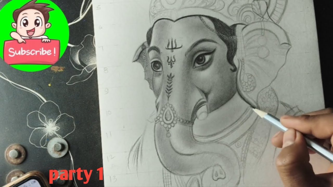 Ganesh ji ka pencil drawing|| ganpati bappa ka pencil sketch 🎨🤔 #trending drawing #art 