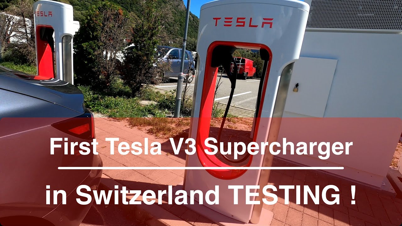 TESTING First Tesla V3 Supercharger in Switzerland !!!