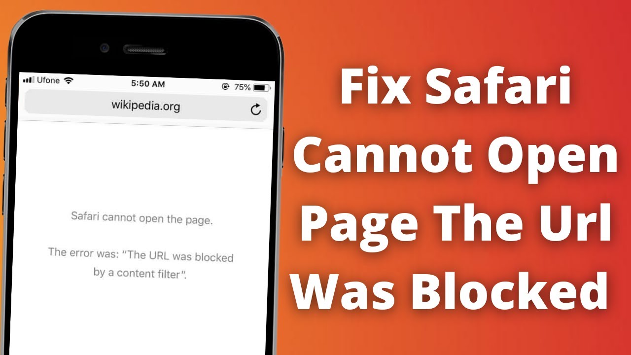 safari cannot open the page the url was blocked by a content filter iOS 14