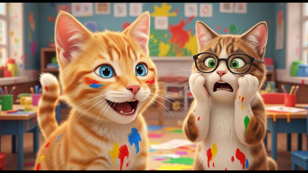 Baby Kitten Goes to School! 🚌 Cute Cat Family Life (Sea, Lyly & Happy)