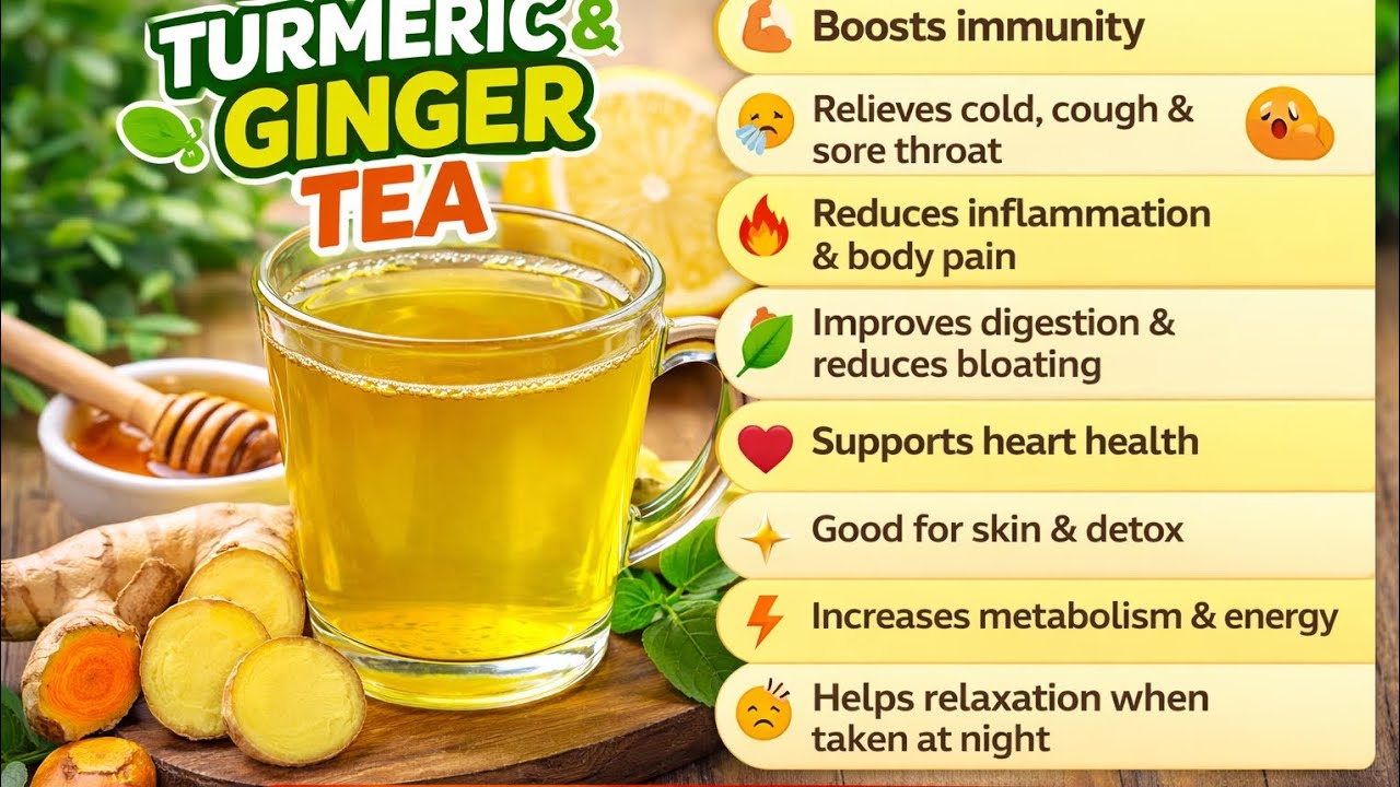 Golden Turmeric & Ginger Tea | Detox Drink for Health & Immunity|Easy Recipe.