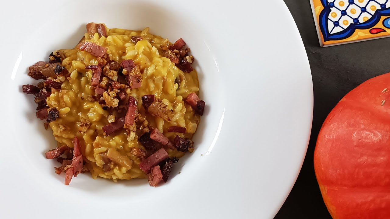 RISOTTO con ZUCCA, SPECK e NOCI - buon Halloween!
