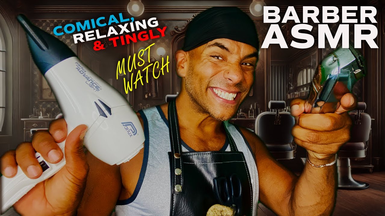 😂✂️ Hilarious & Aggressive ASMR Barber English & Spanish Experience! Relax & Laugh! 💤✨