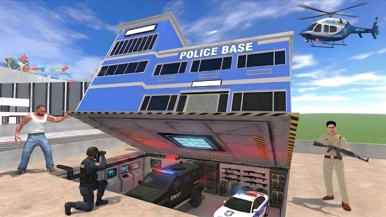 Franklin Found Secret Police Base Inside Police Station - INDIAN BIKES DRIVING 3D