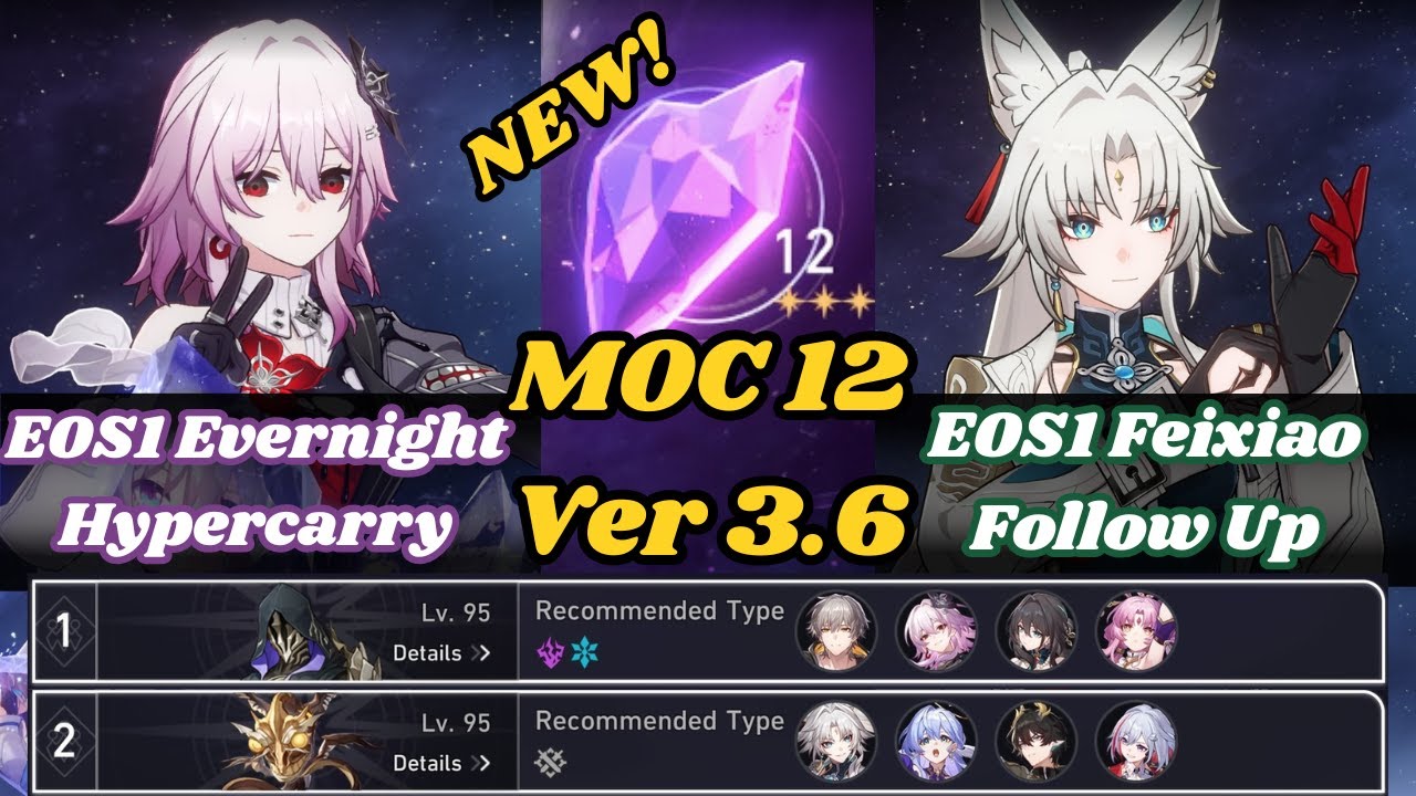 E0S1 Evernight Hypercarry & E0S1 Feixiao Follow Up | NEW MOC 12 | 3 Stars | Honkai Star Rail 3.6