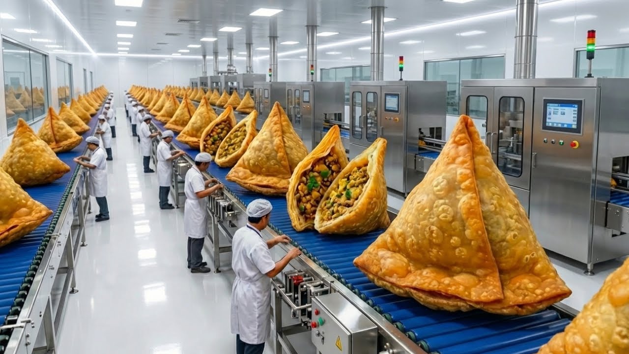 Inside a Modern Samosa Factory | Automated Production of Crispy Samosas