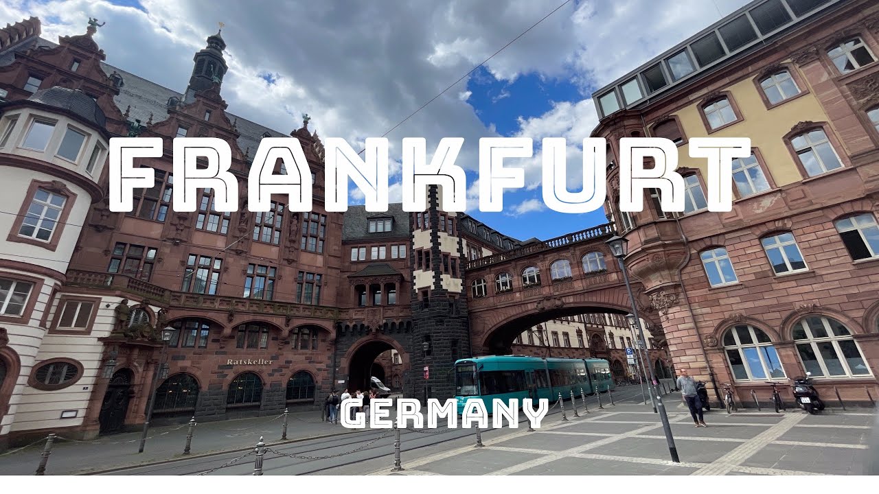 Frankfurt Germany 4K Walking Tour | R&ouml;merberg, Iron Bridge & Old Town Churches