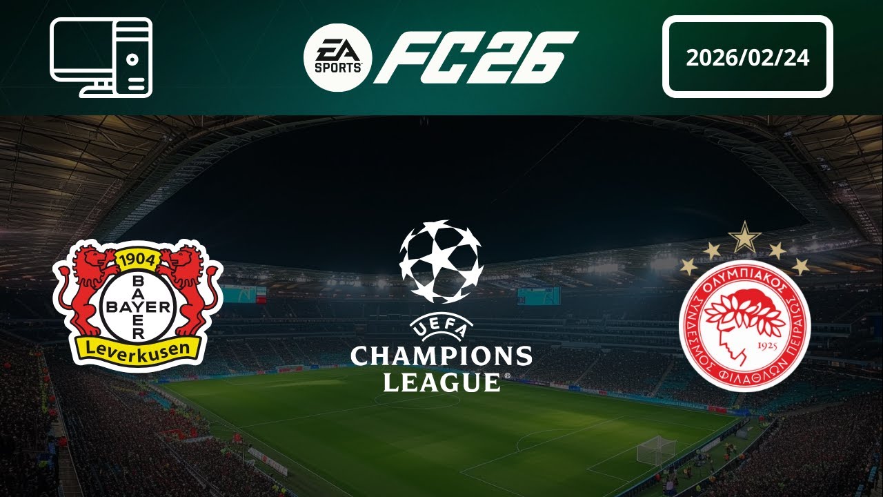 [4K] Bayer 04 Leverkusen vs Olympiacos FC - Prediction - 2025-26 UEFA Champions League - EA FC 26