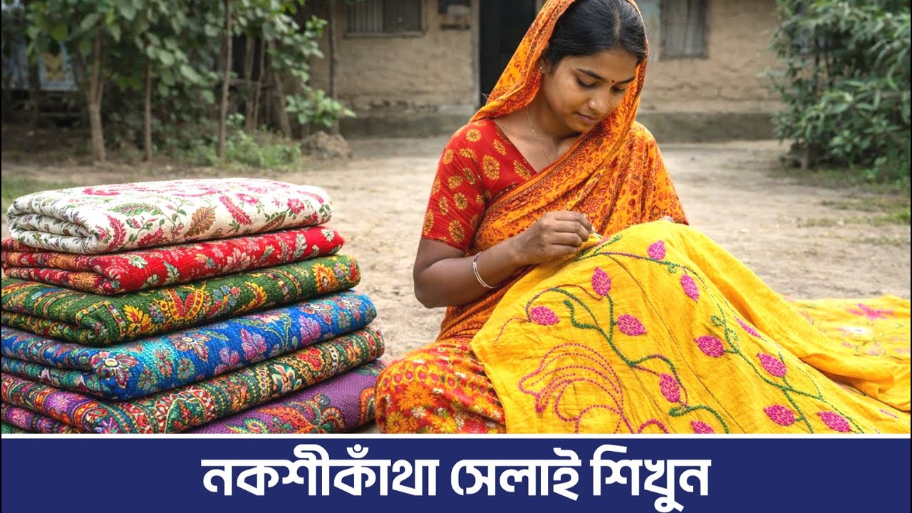 নকশীকাঁথা সেলাই শিখুন।