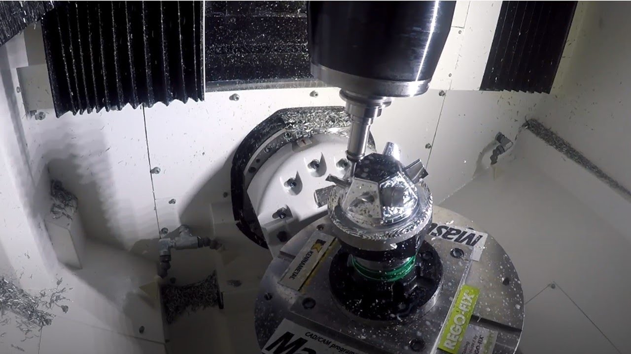 Modern High Speed CNC Milling Machine Working Metal