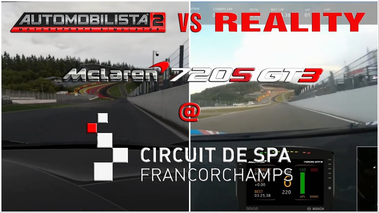 Automobilista 2 vs Reality | McLaren 720S GT3 @ Spa Francorchamps /w Track Guide
