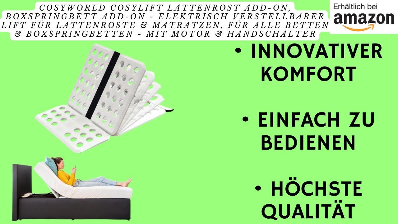 COSYWORLD CosyLift Lattenrost Add-On, Boxspringbett Add-On - elektrisch Verstellbarer Lift